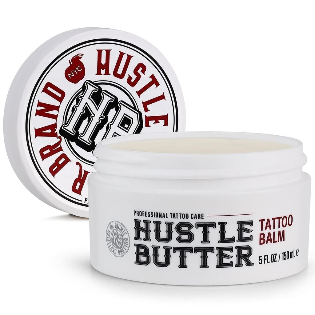 Hustle Tattoo Care Butter 5oz ซ่อมแซมและปกป้องรอยสักใหม่ คืนความมีชีวิตชีวาของรอยสัก
