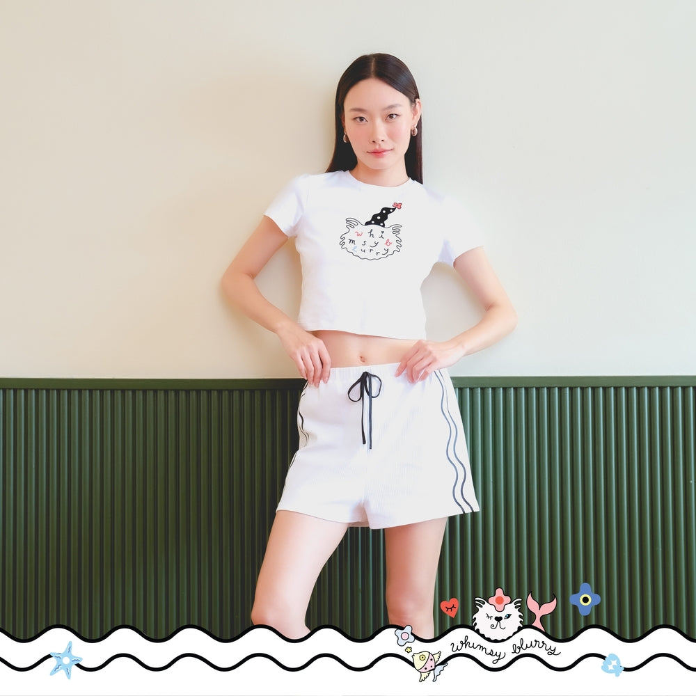 Wacoal Styled by Whimsy Blurry เสื้อยืดคอกลมตัวสั้น รุ่น WN3D30 สีขาว (WP) เฉพาะเสื้อ
