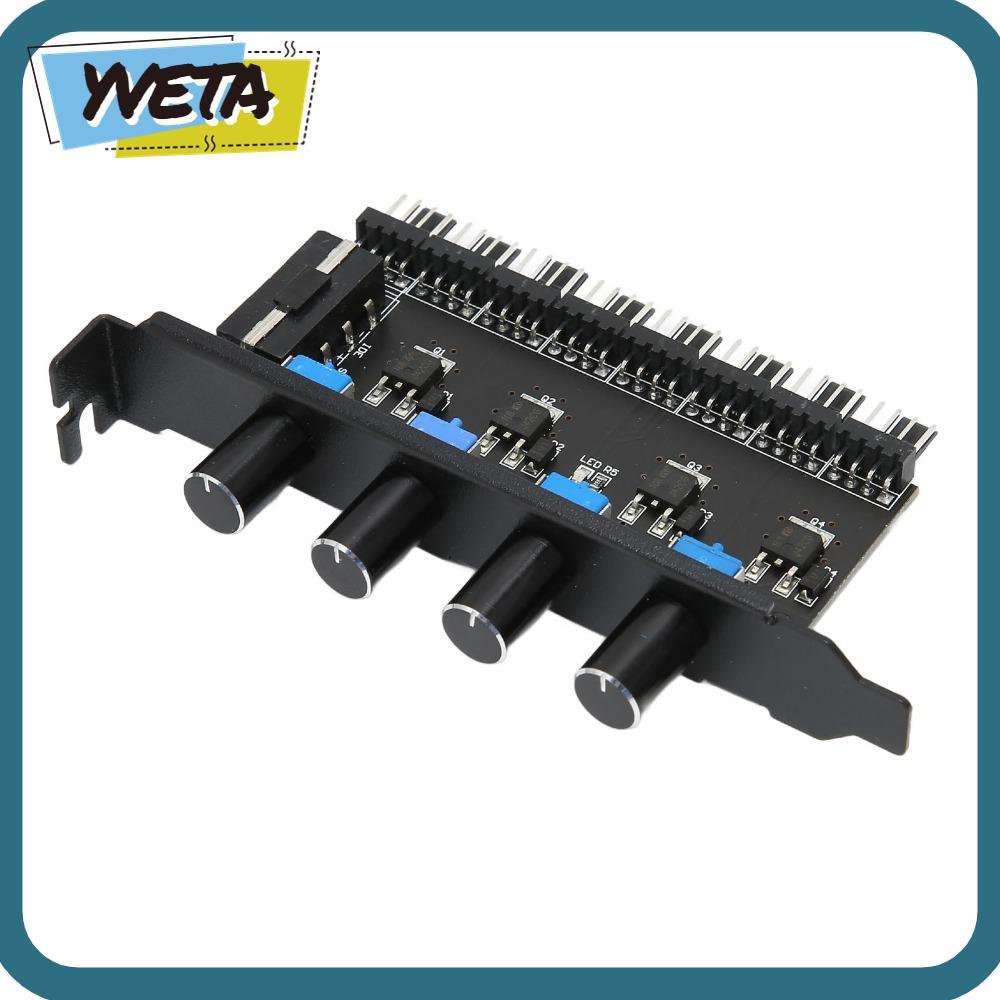 YVETA พัดลม PC Hub, 8 ช่อง 4 Knob Design Fan Speed Controller, ใช้งานได้จริง 72W PC Fan Splitter CPU