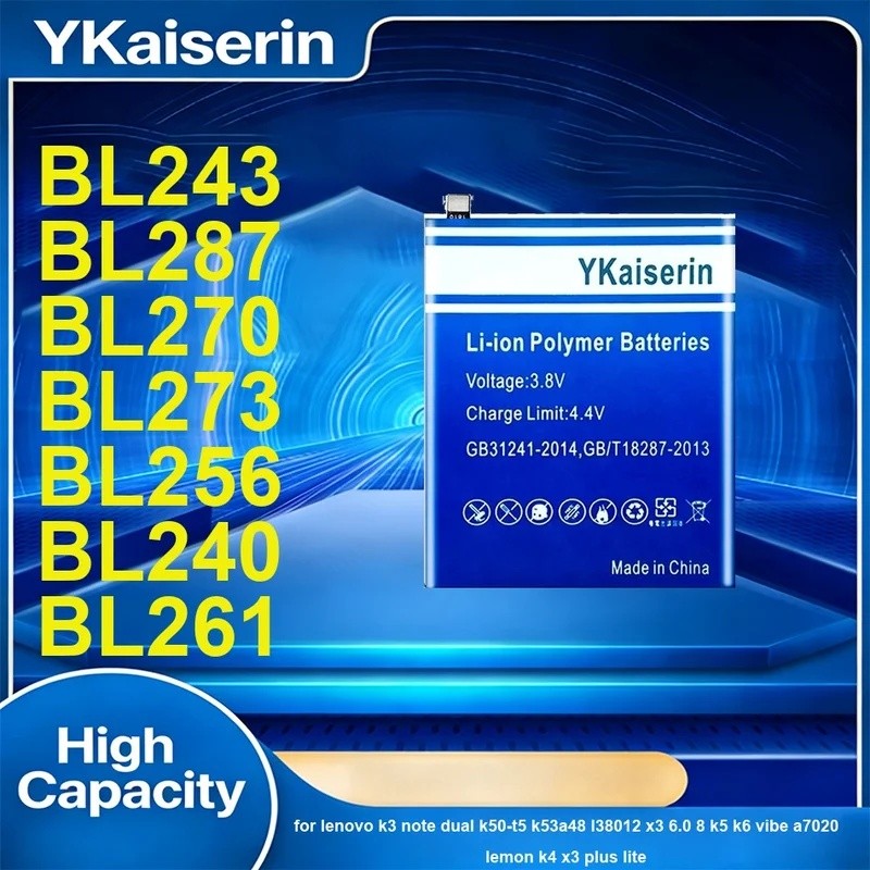 แบตเตอรี่ BL256 BL287 BL243 สําหรับ Lenovo K3 หมายเหตุ Dual K50-T5 k53a48 L38012 X3 6.0 8 K5 K6 Vibe