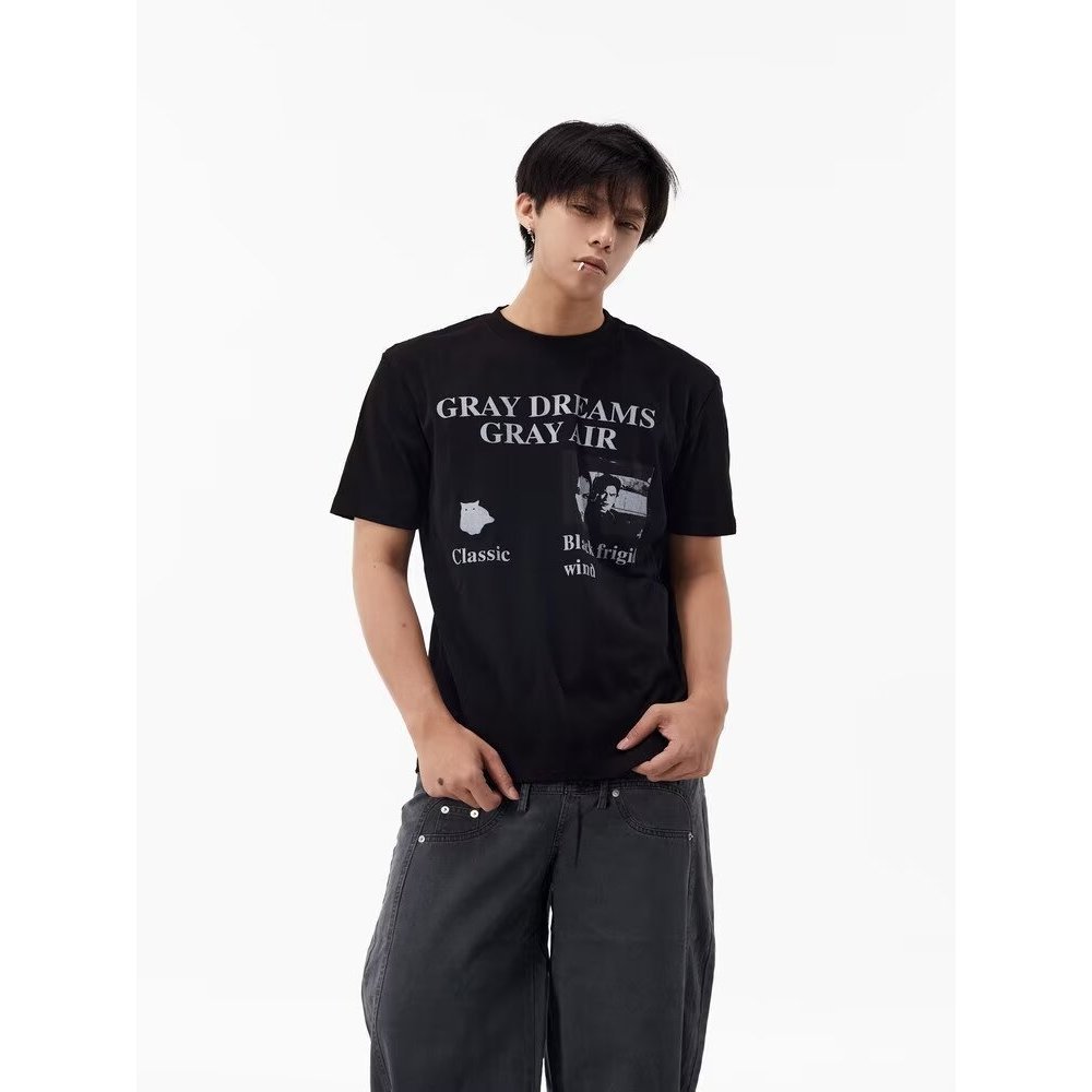 SADSOUP TREE HOUSE TEE รุ่นติดตั้งล้างซีดจางเป็นมิตรกับผิว Breathable TREE HOUSE แขนสั้น