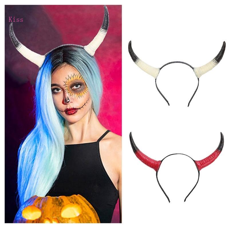 Kiss Kids Cattle Horn Headbands สําหรับปาร์ตี้ฮาโลวีน Headwear สําหรับเทศกาลดนตรี Photo Props สําหรั