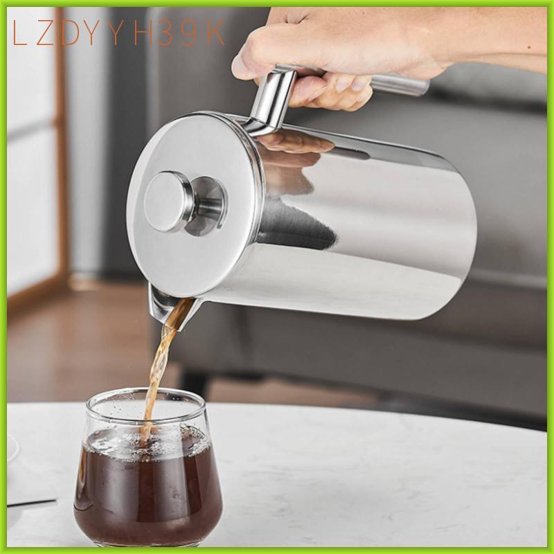 [lzdyyh39k] Coffee Press Coffee Pot Side Handle Kitchen Drink Brewer Rust Black