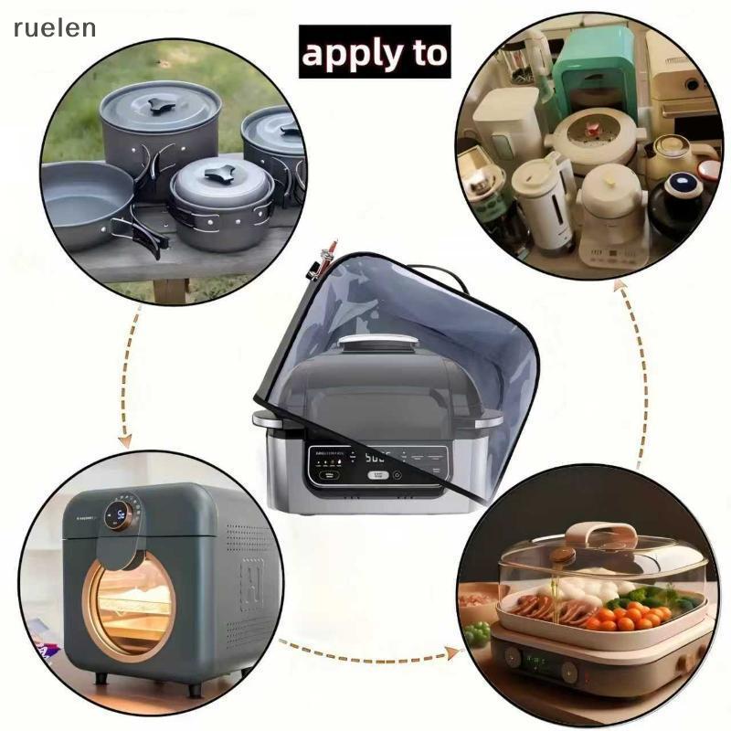ถูกต้อง Air Fryer ฝุ่น Anti-Oil Stain กันน้ํา Thiened วัสดุ Hood เหมาะกับ 3-6QT Grills เครื่องปิ้งขน