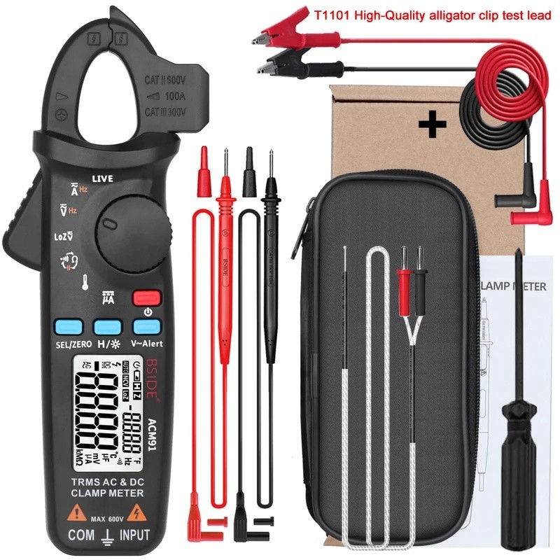 DKKJ BSIDE Digital Clamp Meter ACM91 1mA High-Precision แอมป์มิเตอร์คีม T-RMS DC AC Current รถซ่อมอุ