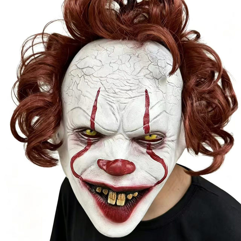 ฮาโลวีนสยองขวัญ Clown Resurrection Mask Resurrection Clown Latex หมวกตลก cos Props ใหม่
