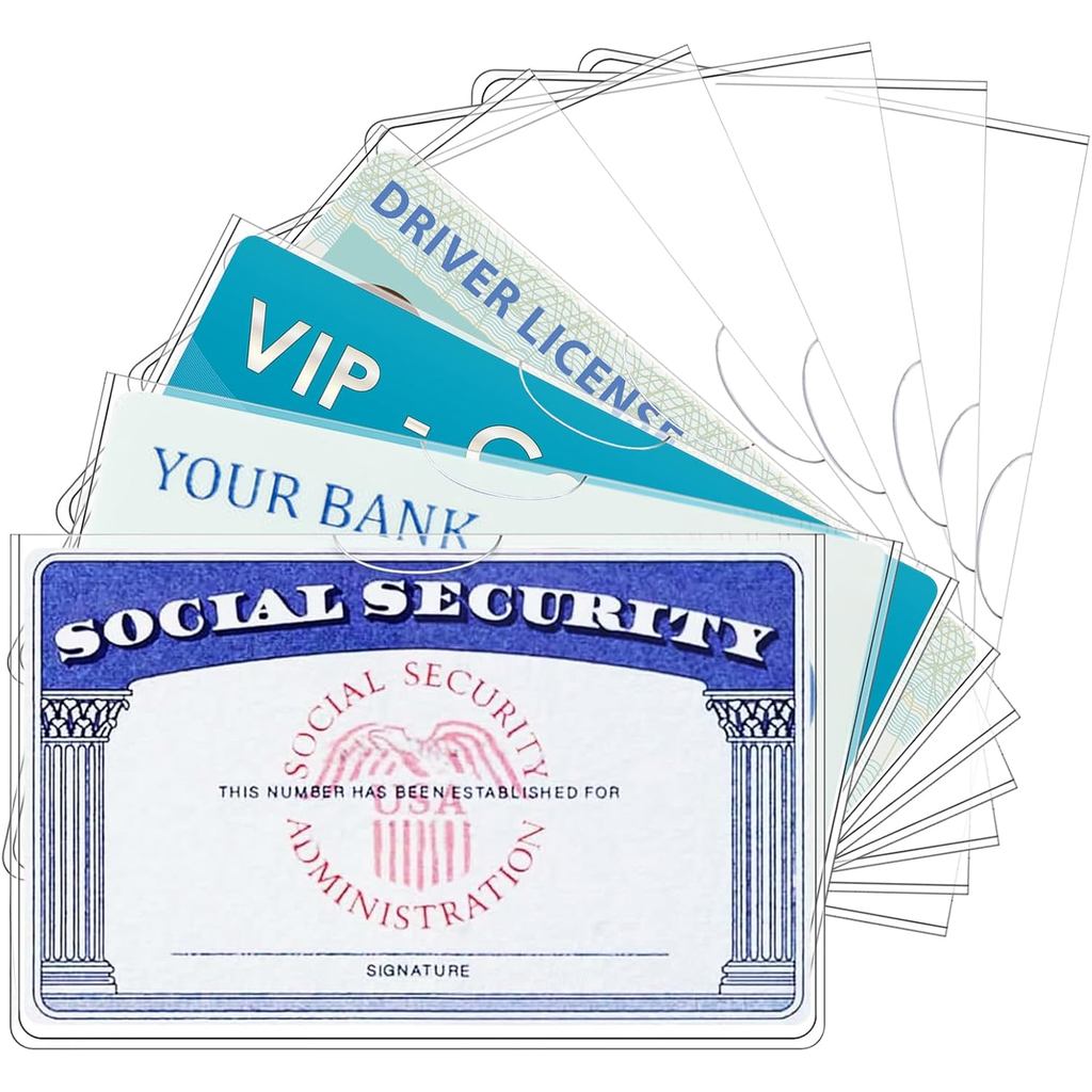 20 แพ็ค Social Security Card Protector Sleeve, Medicare & Credit Card Holder – 24 Mil Soft Clear Sle