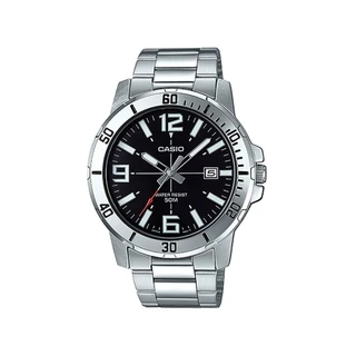 CASIO นาฬิกาข้อมือ CASIO รุ่น MTP-VD01D-1BVUDF วัสดุสเตนเลสสตีล สีดำ