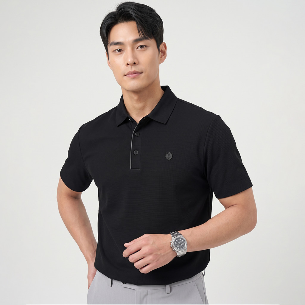 LTD เสื้อโปโลแขนสั้น ผู้ชาย สีดำ | New Gen Polo Shirt | 03622