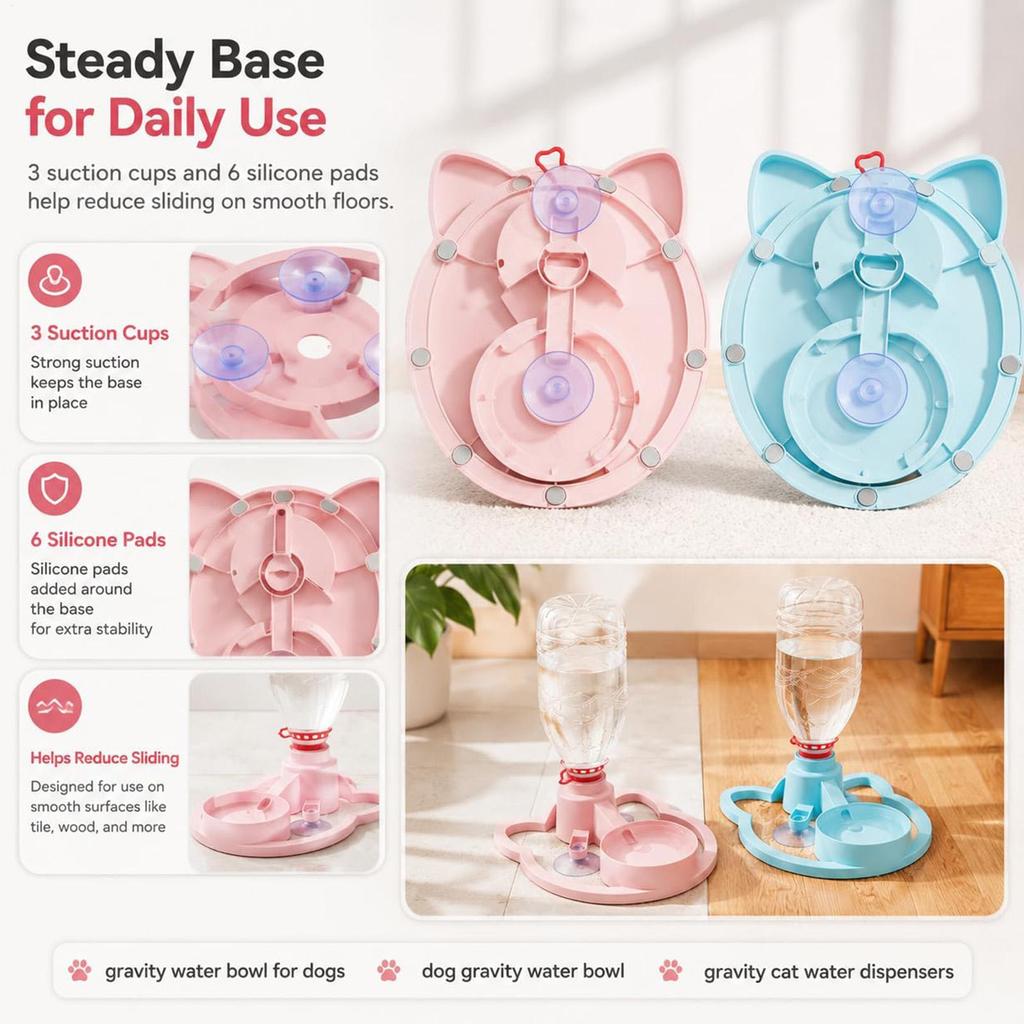 Gravity Pet Water Dispenser Stand Auto Refill Pet Drinking Dispenser Station Pet Water Bowl Stand sh