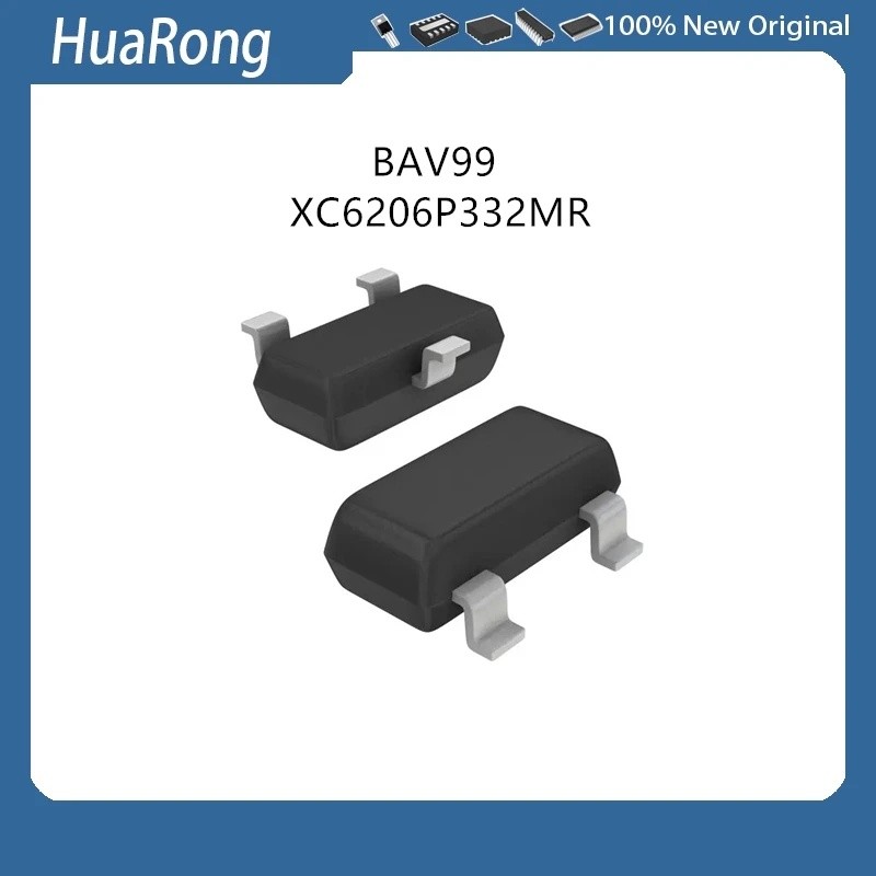 20 ชิ้น/แบทช์ BAV99, 215 A7W XC6206P332MR 662K SOT-23