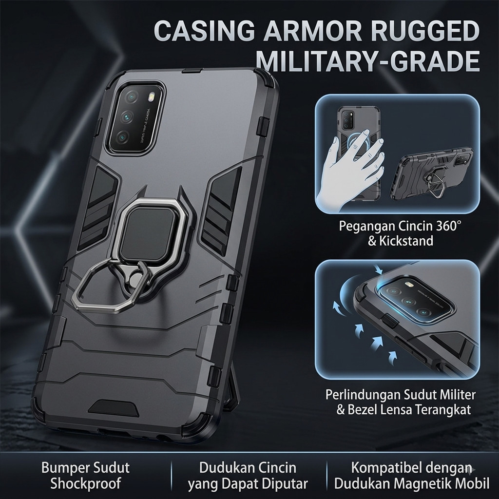 KING CASE XIAOMI POCO M3 / M3 PRO 5G / M4 PRO 4G / M5 M4 / M7 PRO HARDCASE SLIM ARMOR FIT IRING CASE