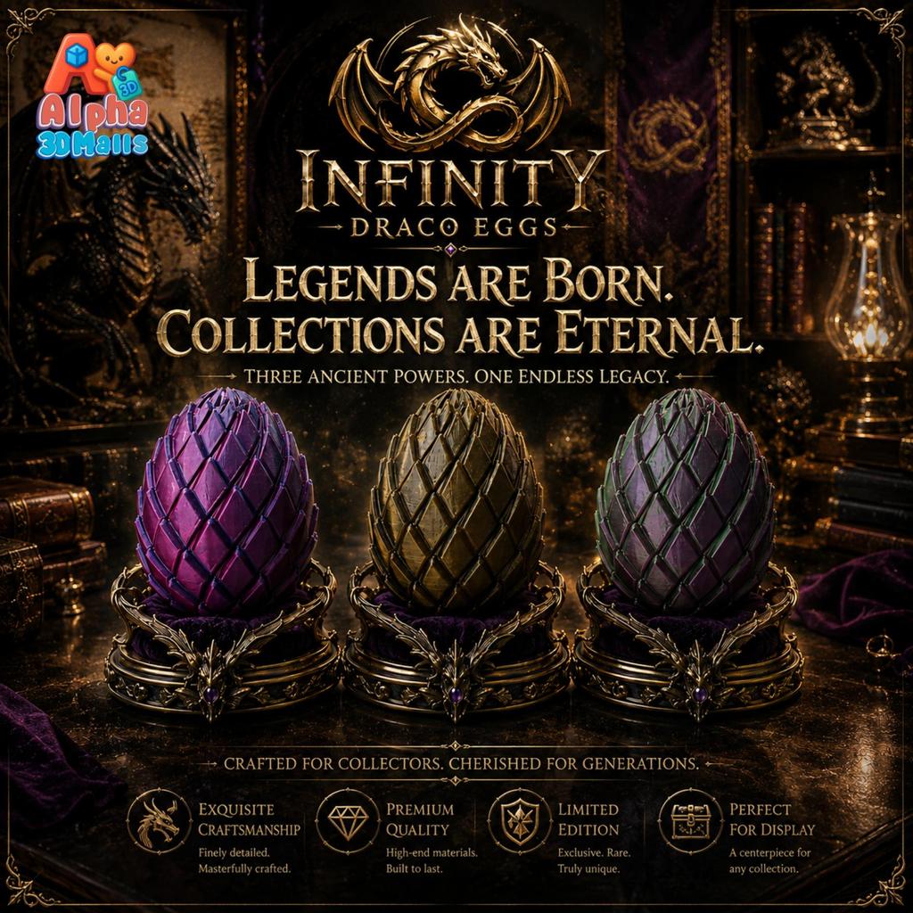 Alpha 3D Malls : Infinity Draco Eggs ไข่มังกร 3D Premium Dragon Egg | ของสะสมมังกร Fantasy | ของขวัญ งานพิมพ์ 3 มิติ
