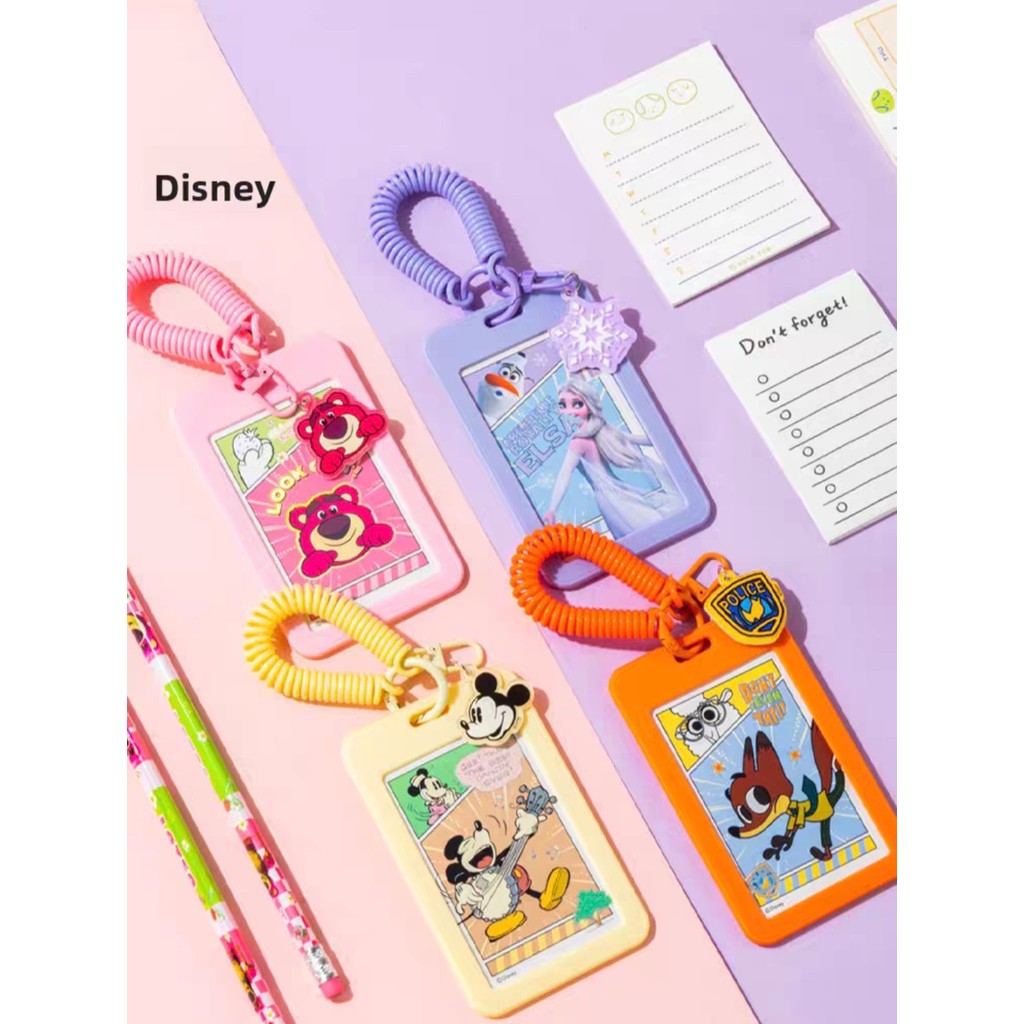 [ผู้ขาย SG] Ezlink Card Holder With Lanyard Strap Cardholder ID Holder Accessories Frozen Mickey Mou