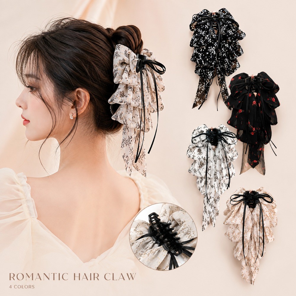 ใหม่ดอกไม้ Streamer Grabber คลิปผมหางม้าด้านหลังหัว Hairpin Super Fairy ฤดูร้อนลําแสงดอกไม้ Grabber หญิงสไตล์ฝรั่งเศส