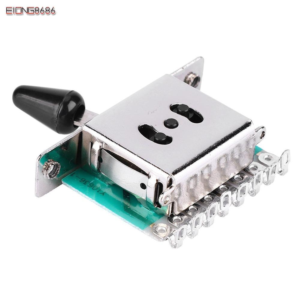 EIONG8686CF 5-Way Pickup Selector Switch, โลหะเงินกีตาร์ Lever Switch, Professional 5-Way ตําแหน่งกี