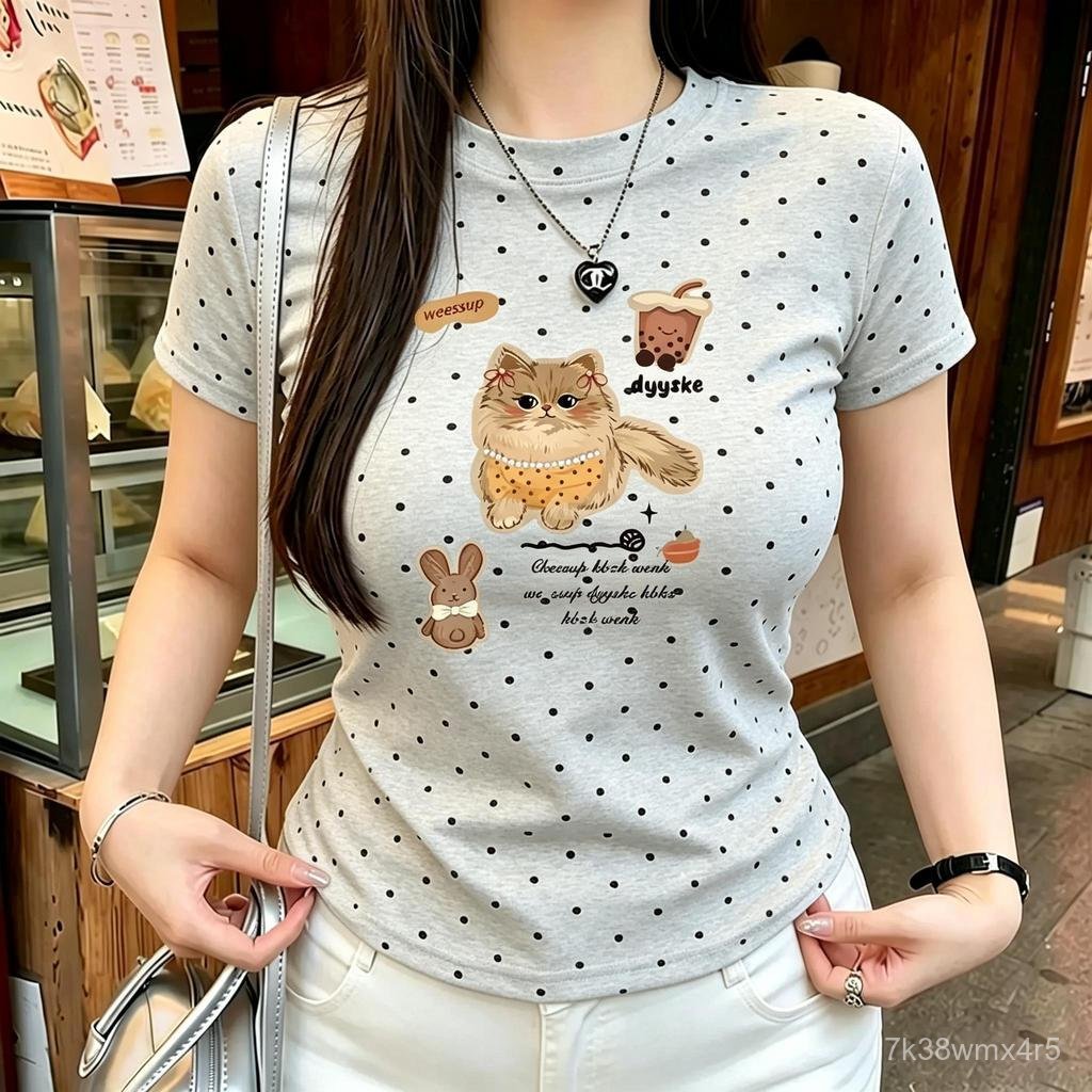 【COD】ใครใส่ก็น่ารัก! เสื้อยืดแขนสั้น คอสีต่างกัน สำหรับสตรี ฤดูร้อน แฟชั่นสบายใส่สบาย ทนทานด้วยผ้าฝ้ายนิ่ม ทรงหลวมสบาย