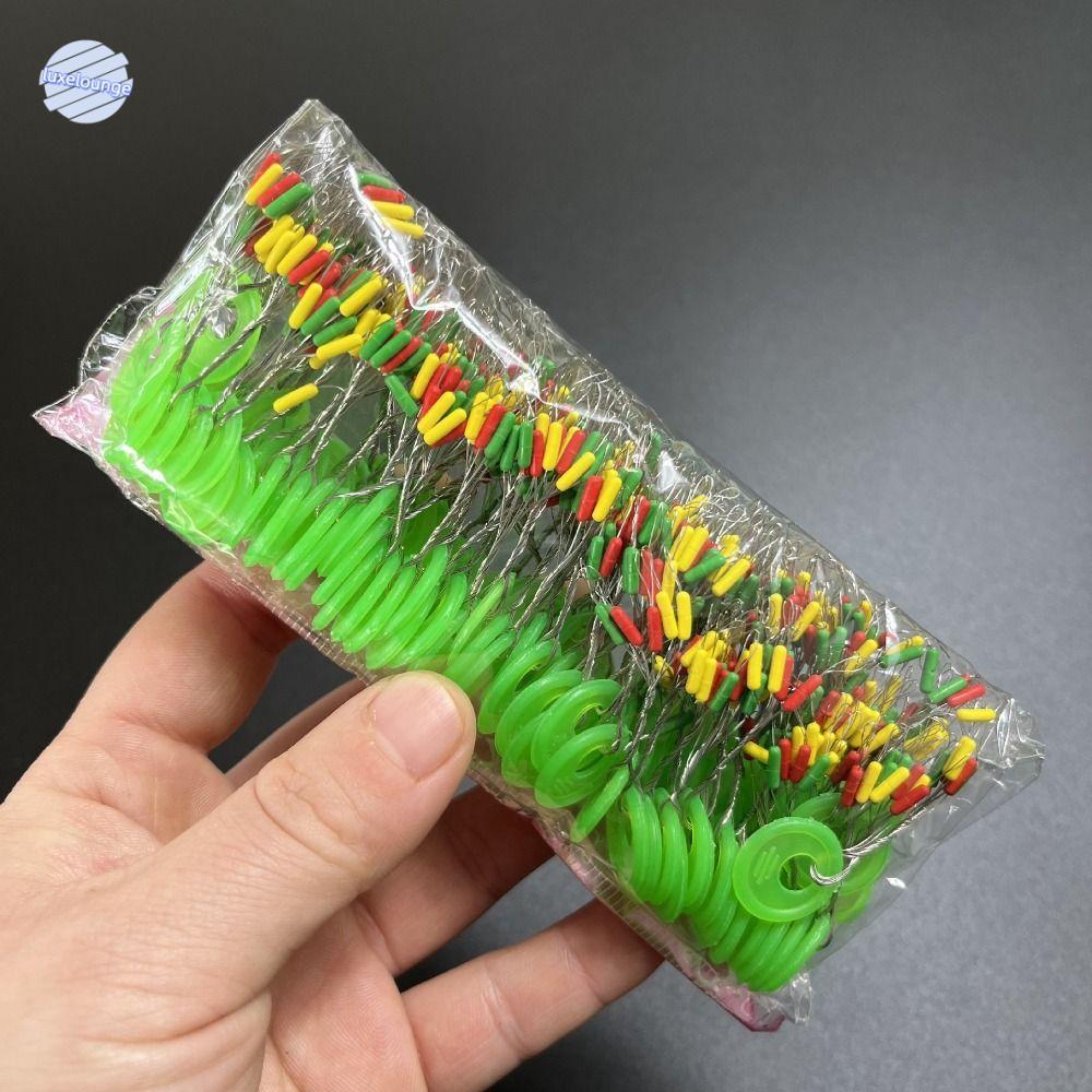 LUXELUNGE 600pcs รูปไข่ลอยสายตกปลา Mini Float ยางตกปลา Stopper Bobber Stopper ตกปลาลอยถั่วถั่วถั่วปล