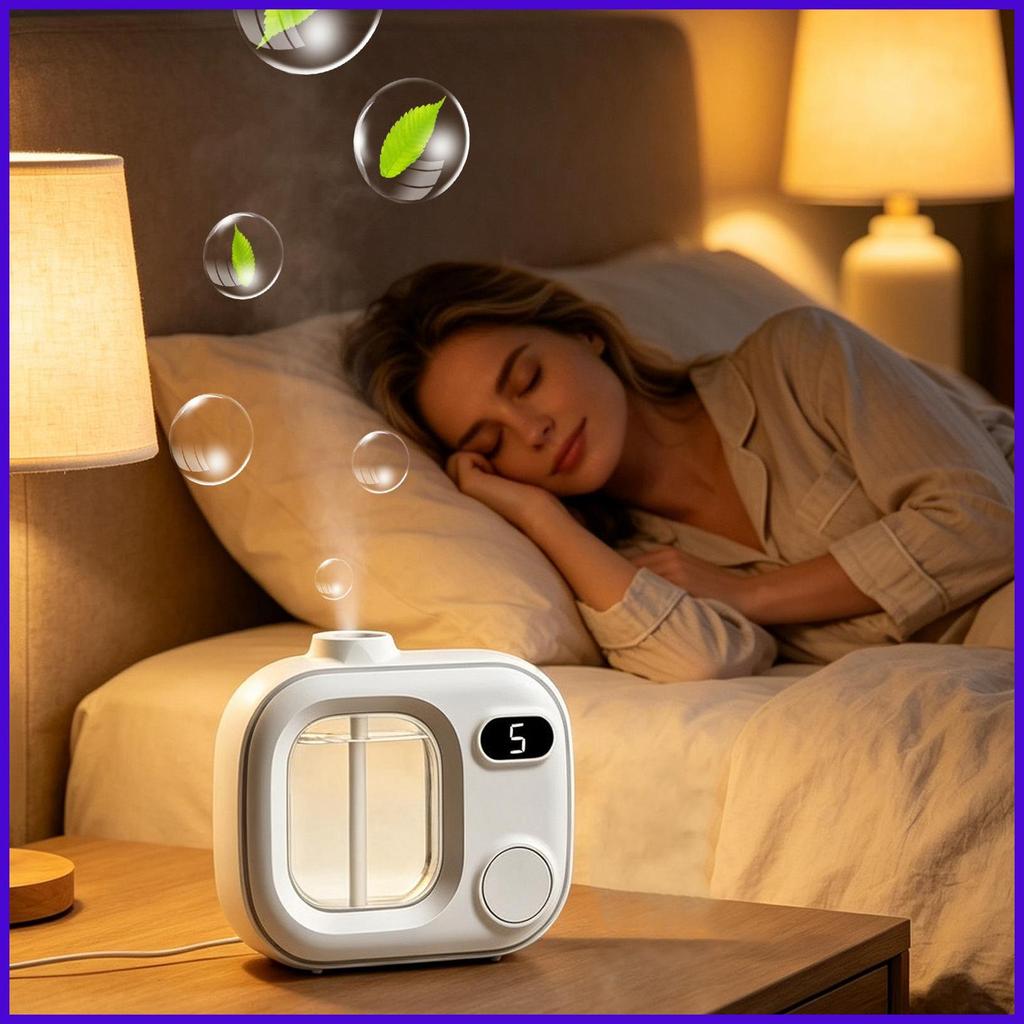 Scent Diffuser ไร้สาย 5 โหมดอุปกรณ์กระจาย 360 องศา Waterless Car Scent Diffuser สําหรับห้องนอน Night