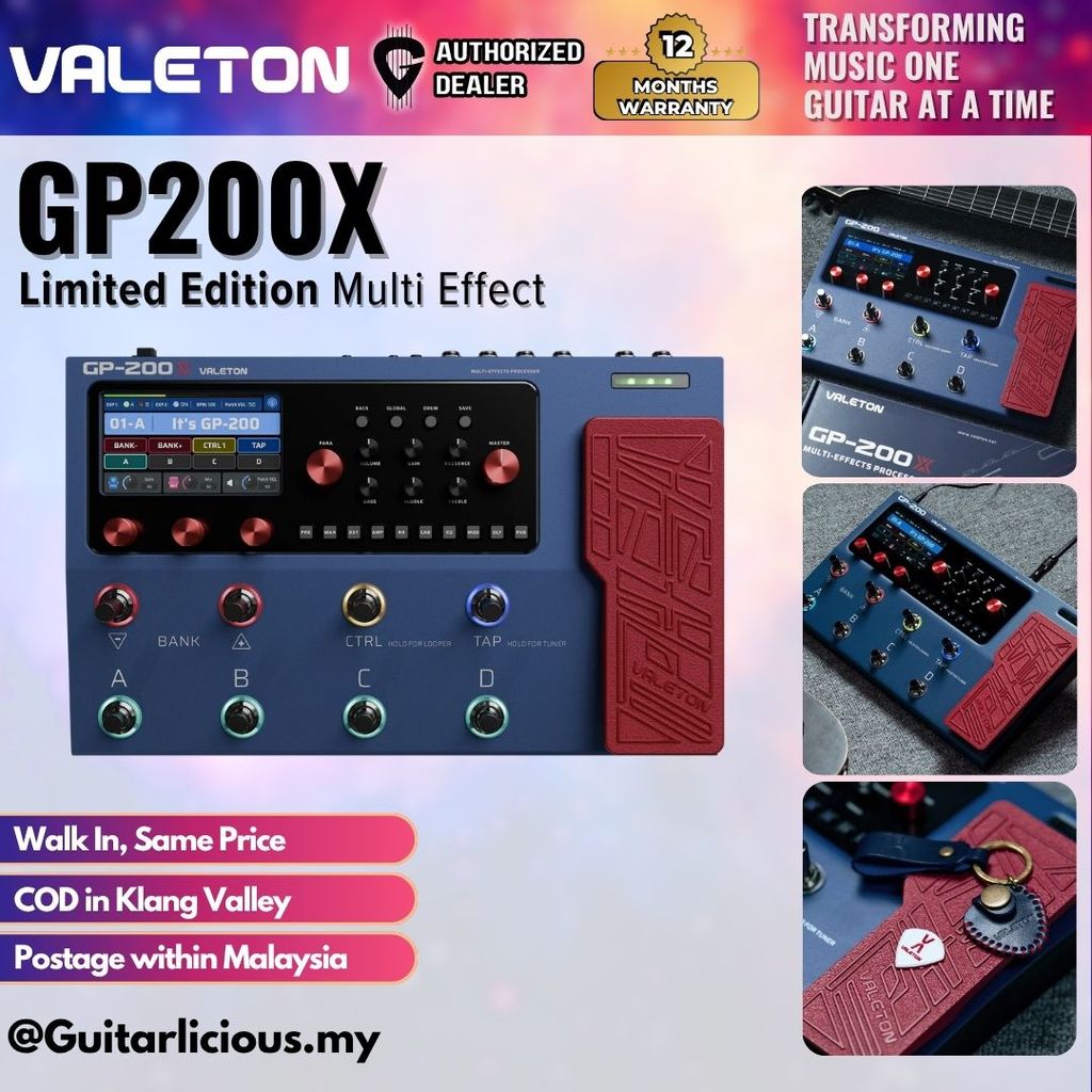 Valeton GP-200X Guitar Multi-Effect Amp Simulator พร้อมกระเป๋าฟรี (สีดํา) ( GP200X / GP 200X )