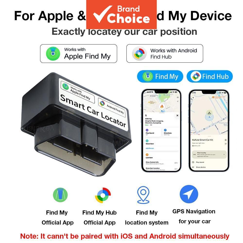 ตัวติดตาม OBD ขนาดเล็กสําหรับรถยนต์, อุปกรณ์ระบุตําแหน่ง GPS สําหรับ OBD รองรับ Find My Device ของ iOS หรือ Google ใช้เป็นสมาร์ตแท็กสําหรับติดตามและเฝ้าระวังยานพาหนะ ป้องกันหาย
