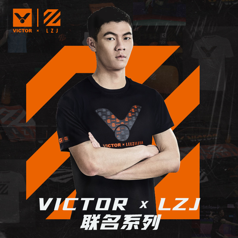 ของแท้ VICTOR Victory Badminton Jersey Li Zijia Joint Series ถักเสื้อยืดผู้ชายผู้หญิง T-LZJ302 1