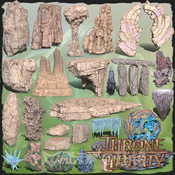 TL ฉาก Props Stone Mountain Body Mountain Ore Ice Crystal Mountain 3D รุ่น MAX
