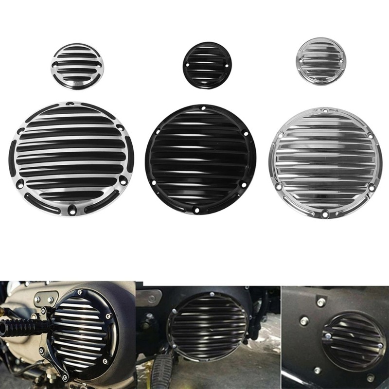 MOON รถจักรยานยนต์ด้านข้างคลัทช์ฝาครอบ 6061 อลูมิเนียม Ribbed รอบออกแบบสําหรับ XL1200R XL1200N XL120