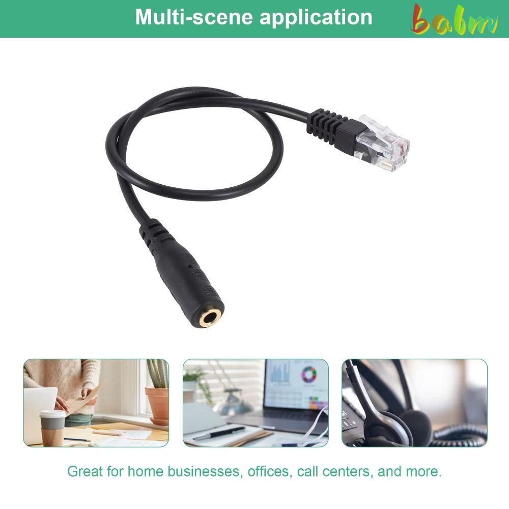 BALM RJ9 Connector, อะไหล่เปลี่ยนสายอะแดปเตอร์ RJ9, Professional Universal 3.5 มม.ถึง RJ9 ชุดหูฟังอะ