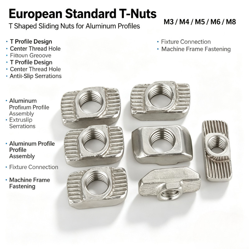มาตรฐานยุโรป t-nut นิกเกิล-ชุบเรือประเภท t-nut t-block M3-M8HJX
