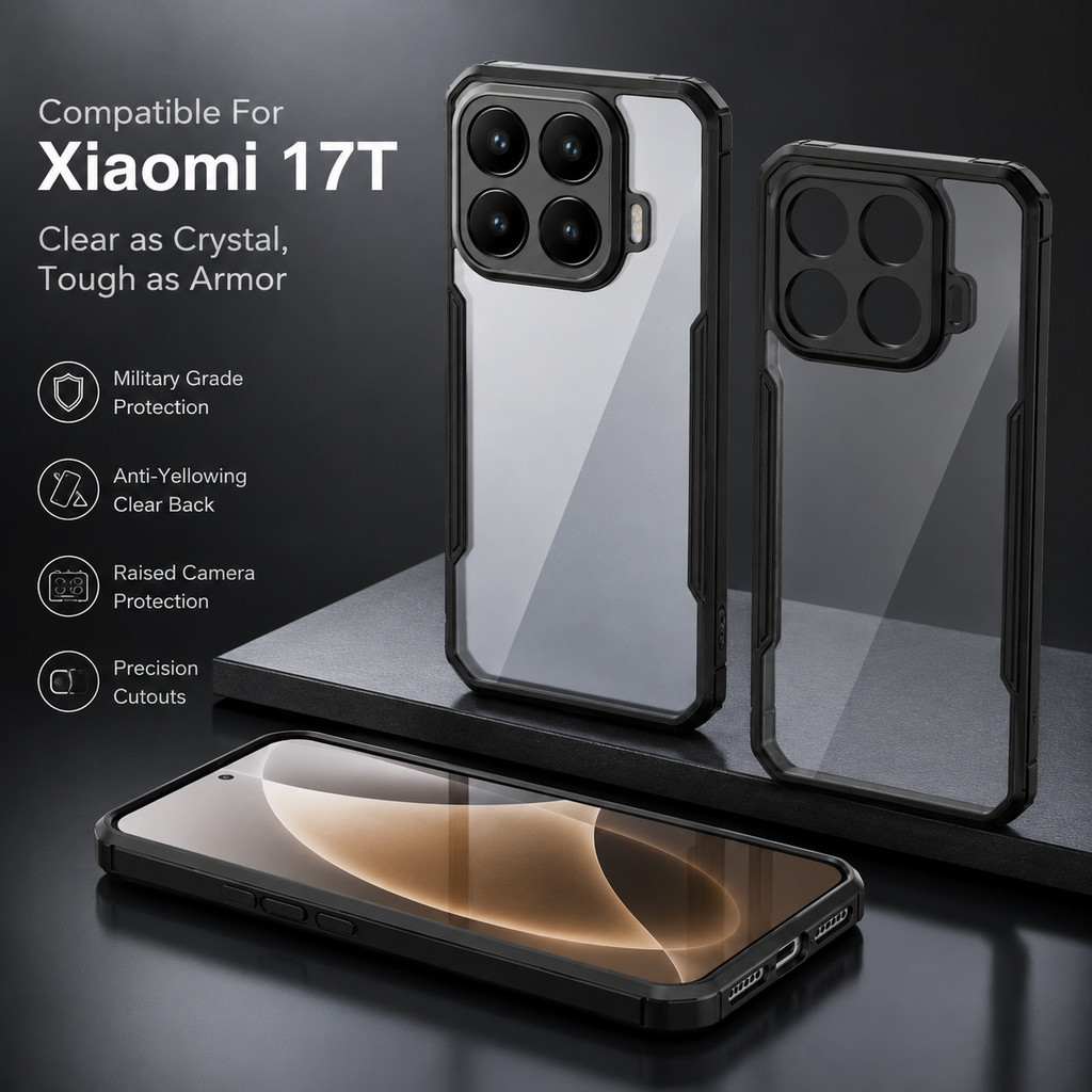XUNDD Soft Case Fusion ArmorกันกระแทกสีดําXunddโปร่งใสสําหรับXiaomi 17T Pova 8 Oppo A6c Vivo y05 y05
