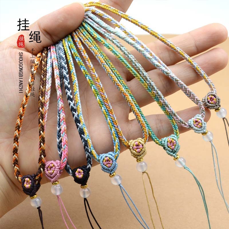 Segment Winding เชือกถักสร้อยคอเชือก Handmade diy จี้ Lanyard ทองคริสตัลเครื่องประดับเชือกเชือกเชือก