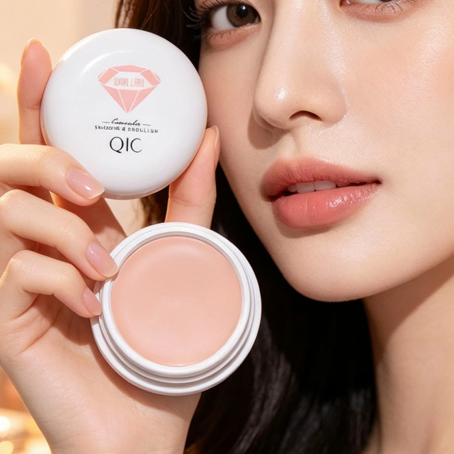 corrector คอนซีลเลอร์ QIC ครีม Tricolor คอนซีลเลอร์คอนซีลเลอร์ปกปิดความหมองคล้ําจุดรอยสิวที่มองไม่เห