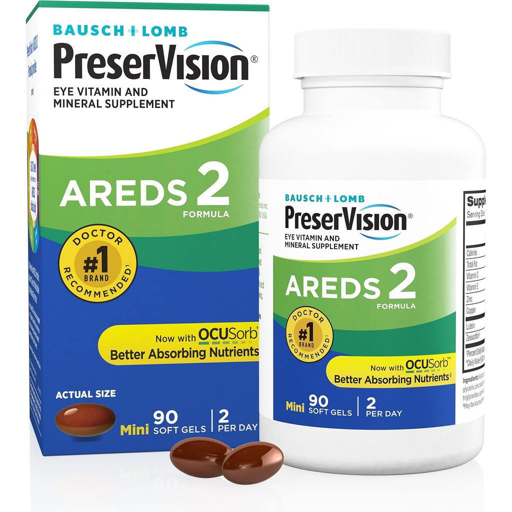 PreserVision AREDS 2 Eye Vitamins # 1 Doctor แนะนําแบรนด์ Lutein และ Zeaxanthin ด้วยวิตามินซี วิตามิ