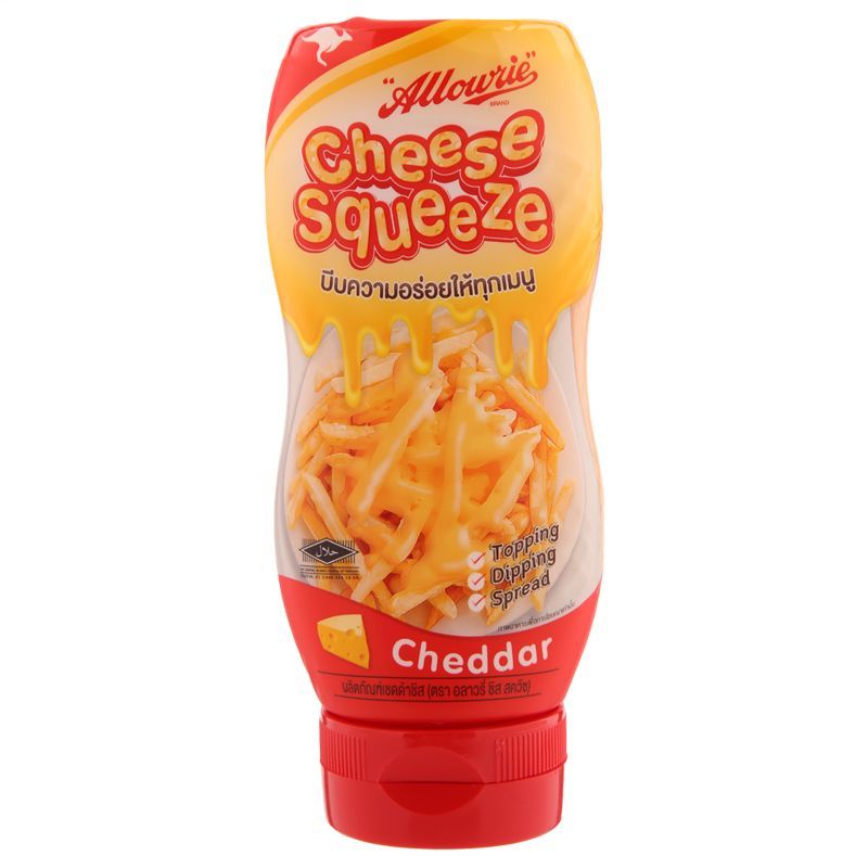 อลาวรี่ชีสสควีซเชดด้าชีส 310กรัม Allowrie Cheese Squeeze Cheddar Cheese 310g. [หมายเลขบาร์โค้ด 8850332312287]