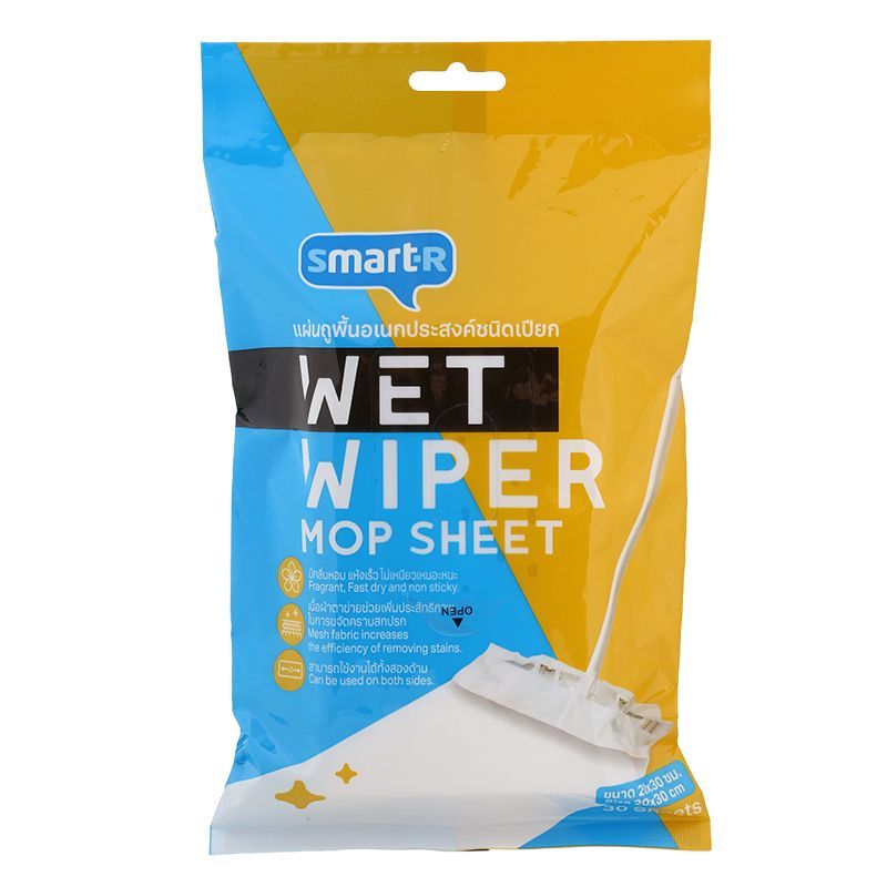 สมาร์ทเตอร์แผ่นถูพื้นอเนกประสงค์ชนิดเปียก 30แผ่น Smarter Wet Wiper Mop Sheet Pack 30Sheets [8853474064182 ]