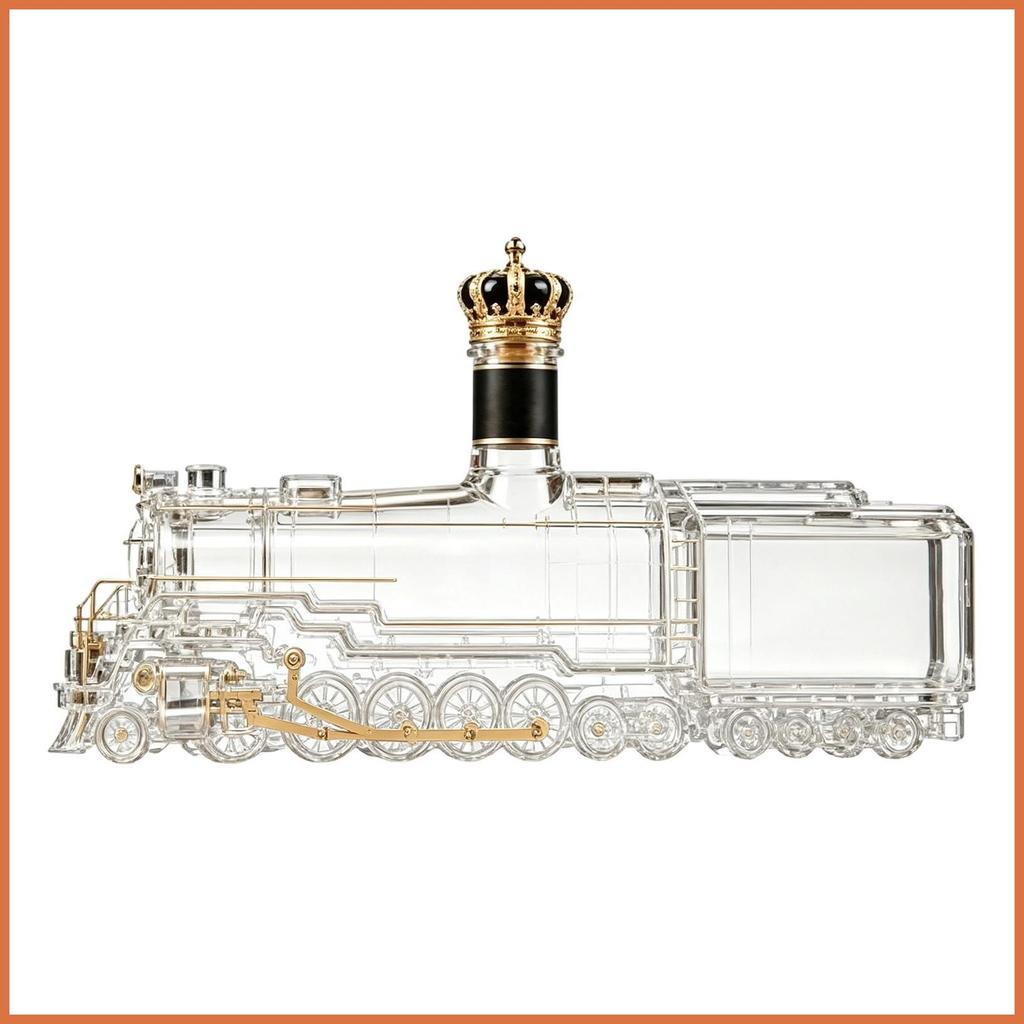 ขวดเหล้าแก้ว Vintage Steam Locomotive Table Centerpiece ขวดเหล้าแก้ววิสกี้สําหรับ Bourbon วอดก้า Teq