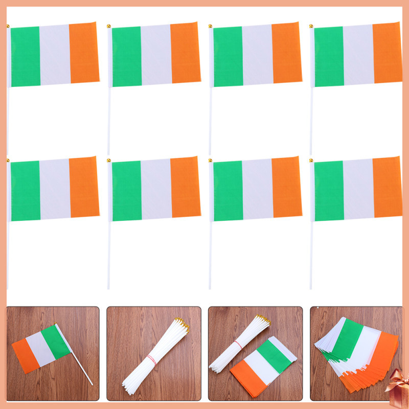 20 ชิ้น Ireland Flag Party ตกแต่งโพลีเอสเตอร์หลากสี