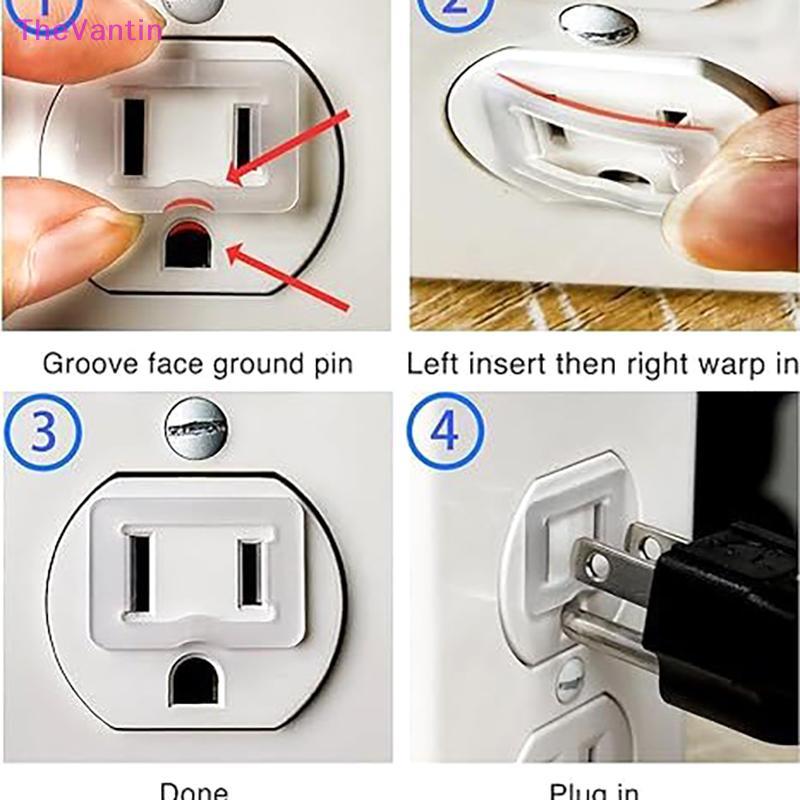 TheVantin 10-Pa Wall Outlet Plug Stabilizers สําหรับ Soets หลวม - ติดตั้งง่าย, พลาสติกสารหน่วงไฟ, ด้ามจับที่ปลอดภัย สินค้าดี