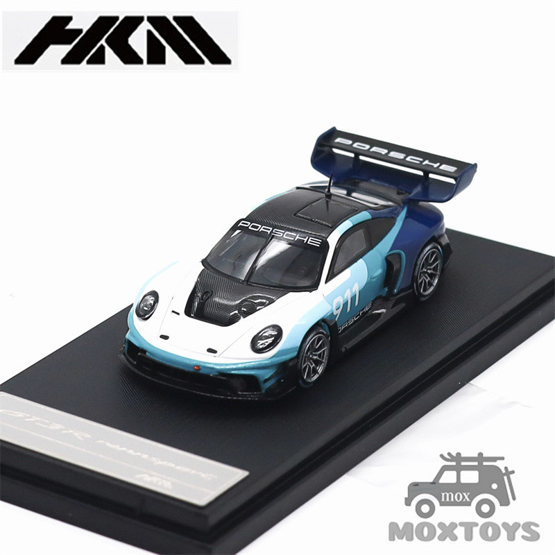 HKM 1:64 911 (992) GT3 R R Rennsport Brumos Blue White Limited999Diecast Model Car