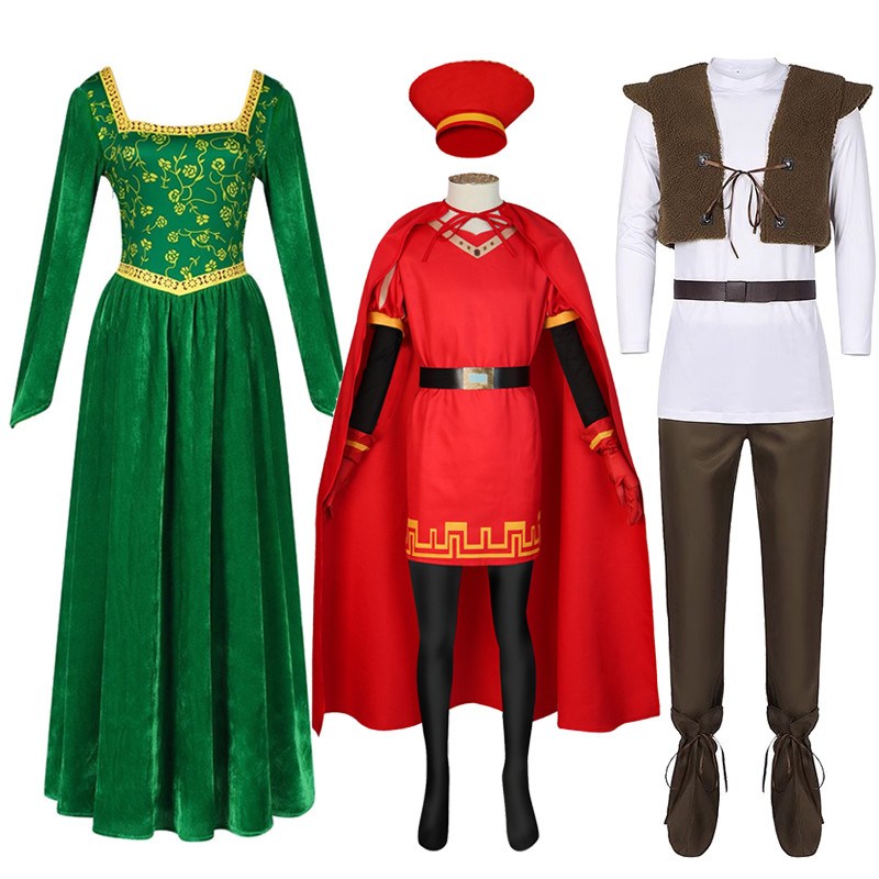 ผู้ใหญ่ปาร์ตี้ฮาโลวีน Green Monster Shrek Shrek Shrek Fiona Princess Fiona ชุดคอสเพลย์