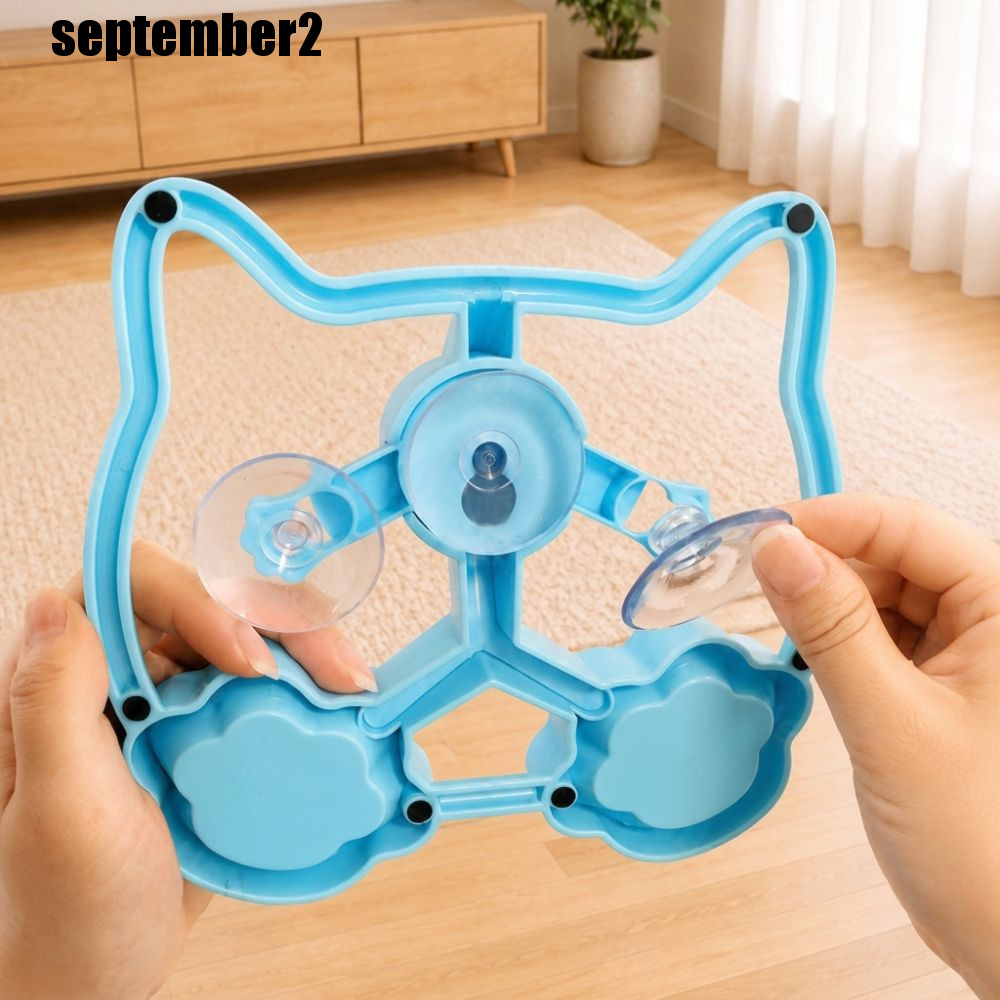 SPEPEMBER Siphon Pet Water Bowl, Dual Bowl Silent Gravity Cat Water Dispenser, Cat Water Dispenser F
