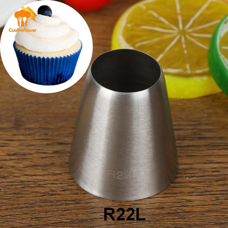 CKFR R22L ปลายท่อกลม หัวฉีดตกแต่ง เคล็ดลับขนม เครื่องมือทําขนมเค้กฟองดอง