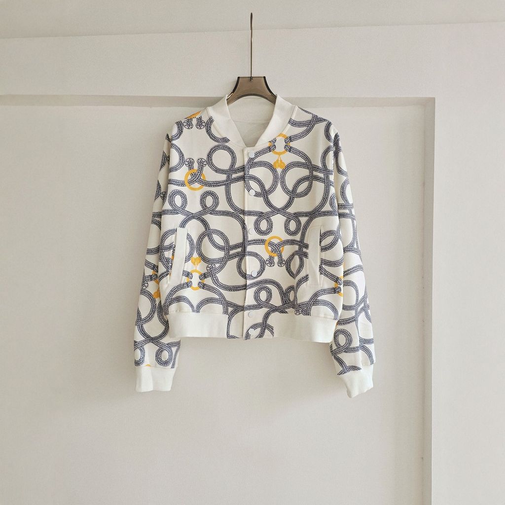 UIA5 Daughter Knot Stand Collar เสื้อแจ็คเก็ตสั้นเสื้อแจ็คเก็ตลําลองชุดเบสบอล Top