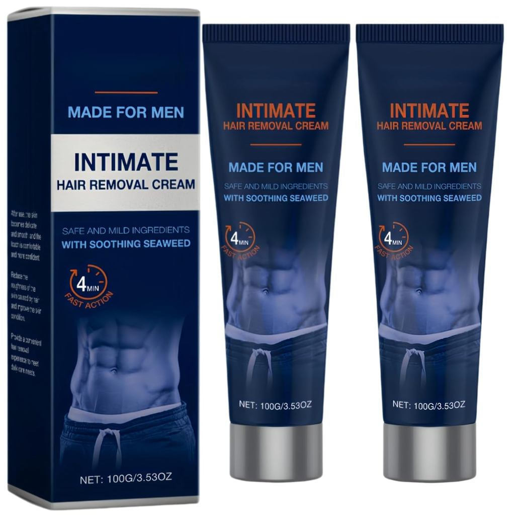 2PCSMensHairRemoval,HomeHairRemovalforMen-Residue-Free&Mark-FreeDepilatory,MoisturizingGentlewithSea