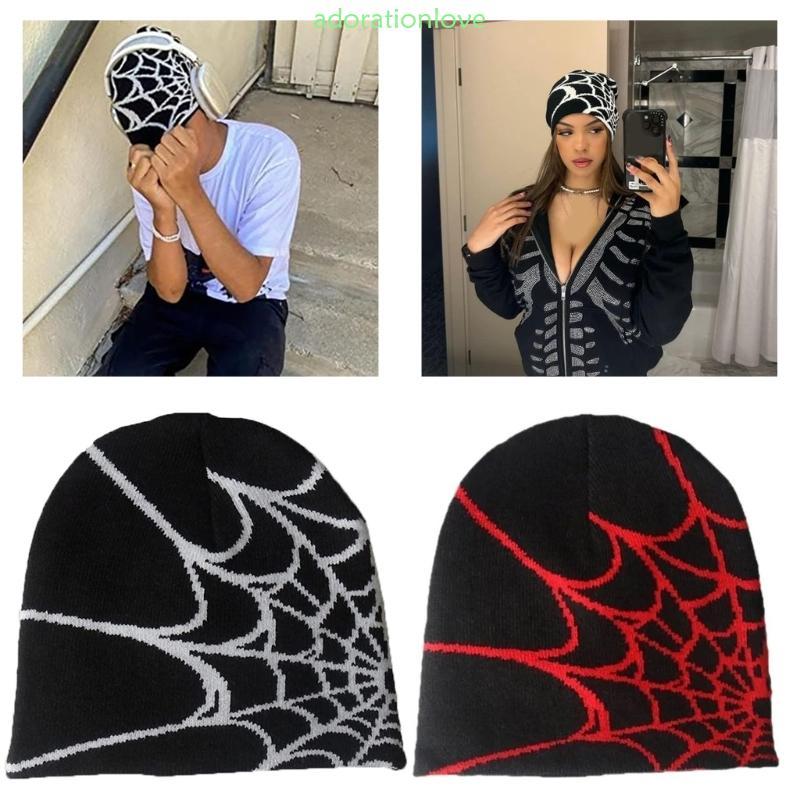 Ador Y2K Beanie Spider Hat Y2k หมวกถัก Skullies Beanie หมวกแมงมุม