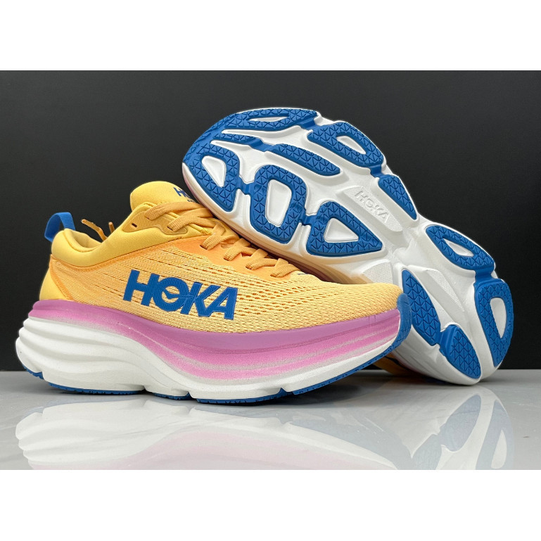9L7I 3TKL HOKA ONE ONE Bondi 8 ผ้าน้ําหนักเบา Shock Absorption Anti-slip ทนต่อการสึกหรอ Low-top ผู้ช