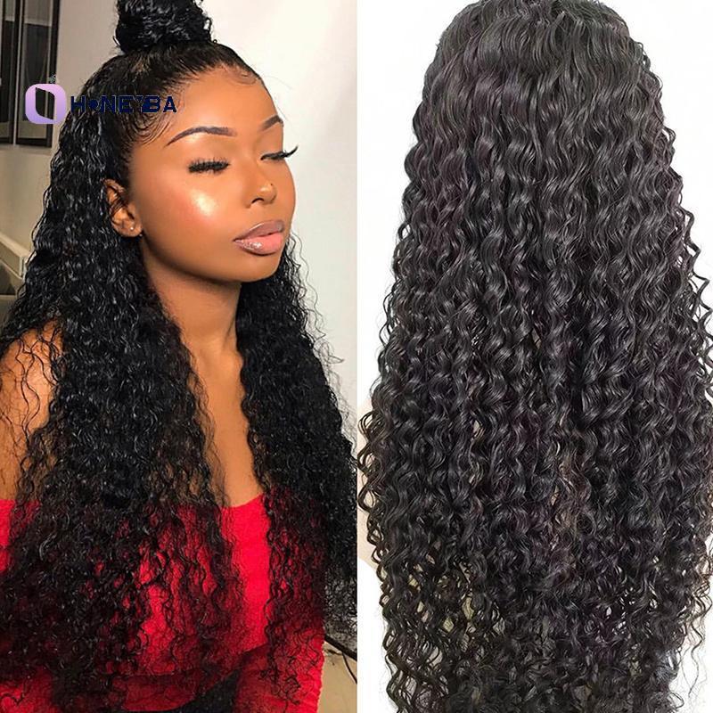 <Honeyby> 26Inch Kinky Curly Lace Front Wig อัพเกรดติดตั้งง่ายสําหรับทํางานและทุกวันชุดสีธรรมชาติ Ni
