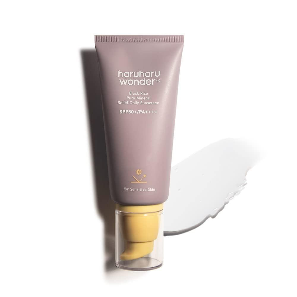 HaruWonderkRicePureMineralReliefDailyครีมกันแดด,SPF50+/PA++++,BroadSpectrumUVA/UVB,Ocinoxate&Oxybenz