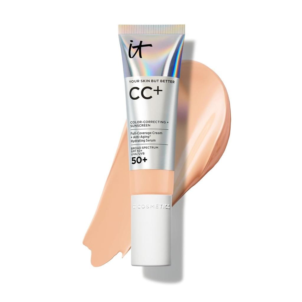 ITetics CC+ - Full verage Foundation With SPF 50+, lor rrector & Anti-Aging Hydrating Serum, Hyaluro